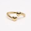 The Cuori Insieme ring beautifully symbolizes the strength of connection bound by love and faith. Two polished gold-plated hearts unite in an open design, representing the unbreakable bond shared between loved ones and the guiding light of faith that strengthens it. The open design also allows the ring to be adjustable, letting you switch between fingers depending on your style of the day—making it as versatile as it is meaningful. Simple yet deeply meaningful, this piece is a reminder that love grows stronger when rooted in faith—making it a cherished everyday accessory or a heartfelt gift.