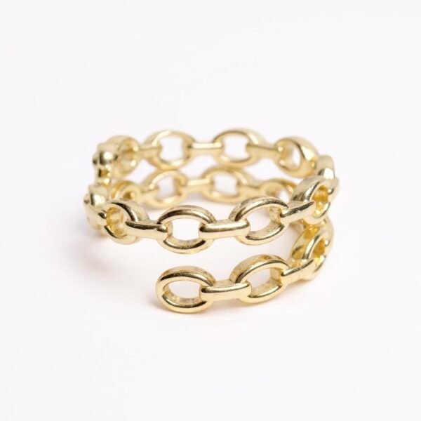 The I Speak Fluent Gucci ring is a bold ode to fashion’s playful side. Crafted in a chic gold-plated chain-link design, it radiates runway glamour with effortless confidence. Adjustable for a perfect fit, it’s versatile enough to stack or wear solo; a statement piece that turns whispers of luxury into a language of style.