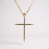 The Fede Azzurra necklace is a timeless emblem of devotion, designed with luminous blue stones that reflect peace, clarity, and spiritual depth. Its slender gold-plated frame elevates the brilliance of the stones, creating a refined cross that balances elegance with meaning. This piece serves as both a statement of faith and a versatile accessory, perfect for everyday wear or as a meaningful gift.