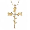 "Rosario" Devotion blooms like a rose. The Rosario Necklace beautifully intertwines devotion and nature’s elegance. Crafted in gold-plated, this pendant forms a cross made of delicate rose blooms, symbolizing love, faith, and eternal beauty. A sparkling center stone adds a touch of brilliance, making it both a meaningful keepsake and a timeless accessory. Perfect for those who want to carry faith and grace close to their heart. A softly sparkling center stone adds a touch of light, creating a meaningful piece designed to be worn close to the heart, perfect for everyday wear or special moments.
