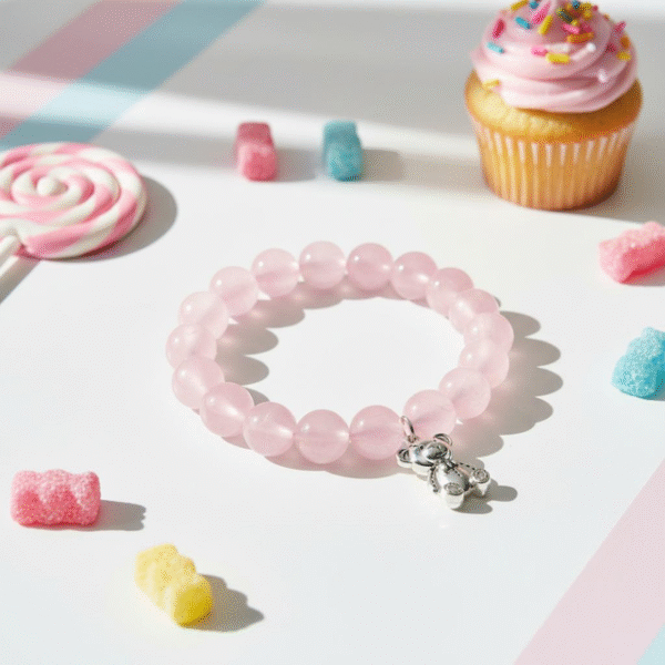 The Orsetto Ella Bella bracelet is a whimsical yet elegant keepsake, designed to celebrate life’s tender moments. Hand-strung with natural rose quartz stones—known as the stone of love and compassion—this bracelet radiates gentle energy and timeless femininity. At its heart, a charming teddy bear charm, available in luminous gold-plated or silver finish, symbolizes warmth, affection, and the protective embrace of childhood memories. Each detail is thoughtfully crafted to make this bracelet not only a jewelry piece but also a talisman of joy and comfort. Perfect for gifting to a loved one—or as a reminder of self-love—Orsetto Ella Bella is versatile enough to be worn alone for subtle elegance or stacked with other Bella Pia favorites for a playful, fashion-forward statement.