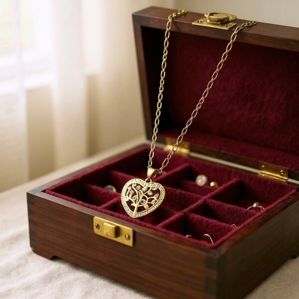 The Cuore di Famiglia necklace is a heartfelt tribute to love, heritage, and connection. Crafted with a gold-plated finish, this radiant heart-shaped pendant features a delicate family tree motif accented with colorful stones, each symbolizing life’s many blessings. Surrounded by a shimmering border of crystals, this piece captures both elegance and sentiment, making it a perfect keepsake for yourself or as a meaningful gift. A timeless reminder that family is at the heart of everything.