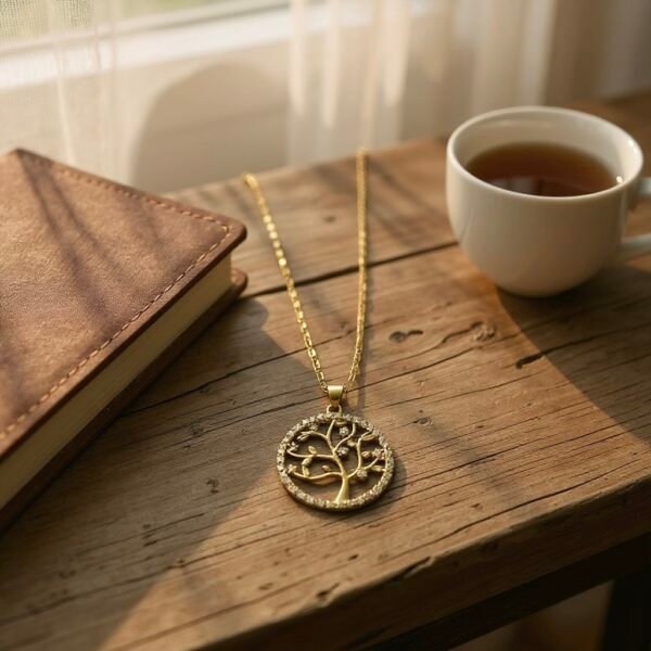 Celebrate life’s journey with the Albero di Vita Necklace, a radiant piece featuring a golden tree of life framed with sparkling crystal accents. Symbolizing strength, family, and new beginnings, this elegant pendant rests on a delicate gold-plated chain, making it a timeless reminder of resilience and growth. Whether worn daily or gifted to a loved one, it carries a message of beauty, balance, and enduring love.