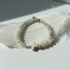 The Verde Serenità Bracelet is a calming symbol of faith and balance, handcrafted with soothing natural Amazonite stones. Known for their connection to emotional peace and inner harmony, these serene blue-green stones are beautifully paired with a white stone cross centerpiece—representing faith, guidance, and spiritual strength. Designed for both men and women, this bracelet embraces a minimalist earthy style that blends easily with everyday wear while holding a deeper meaning close to the heart. Whether worn alone or layered, it serves as a daily reminder of hope, purpose, and spiritual grounding.