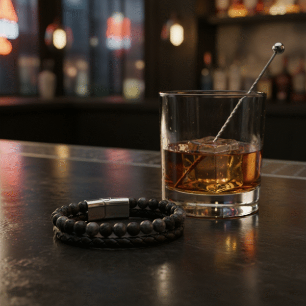 Discover Sabbia Nera, a rugged yet refined men's bracelet crafted for those who walk with purpose. Featuring natural matte stone beads paired with hand-braided genuine leather, this layered design embodies resilience and grounded strength. The sleek magnetic stainless steel clasp ensures durability and easy wear, making it a bold companion from the mountains to the city streets. Whether worn alone or stacked, Sabbia Nera reflects timeless style rooted in authenticity.