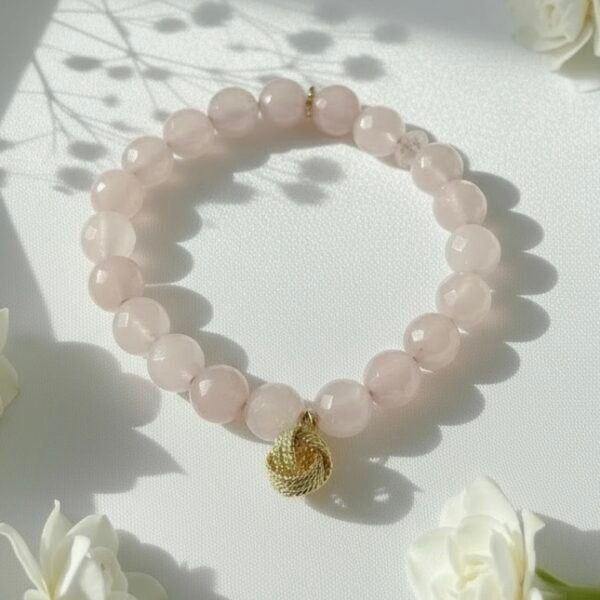 An eternal knot of love, strength, and unity. The Nodo Rosa Bracelet is a heartfelt tribute to the unbreakable bond between mother and daugthers. Handcrafted with radiant rose quartz stones, it radiates strength, clarity, and devotion. At its center rests a beautifully detailed gold plated knot charm — a timeless symbol of connection, loyalty, and love that can never be undone. Whether worn as a daily reminder of cherished family ties or as a statement of elegance, Nodo Rosa embodies both meaning and style. A piece that moves seamlessly from casual wear to evening elegance, it’s more than jewelry — it’s a story of family, heritage, and devotion.