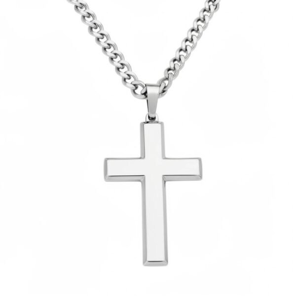 "Croce d’Argento" Strength in simplicity. The Croce d’Argento Necklace, a modern expression of faith crafted in premium stainless steel. This sleek, high-polish cross hangs from a durable 24" stainless steel chain, offering a bold yet refined look that pairs effortlessly with any outfit. Waterproof, tarnish-free, and hypoallergenic, this piece is designed for all-day comfort and long-lasting shine. Whether worn as a personal symbol of devotion, protection, or style, it serves as a meaningful statement that stands the test of time.